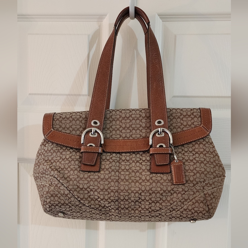 Coach Monogram Handbag Brown